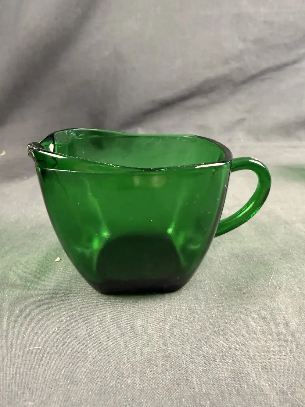 Vintage Anchor Hocking Forest Green Charm Creamer Glass
